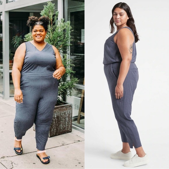 Athleta Brooklyn Textured Leopard Print Sleeveless Jumpsuit Plus Size 22 - Picture 1 of 9